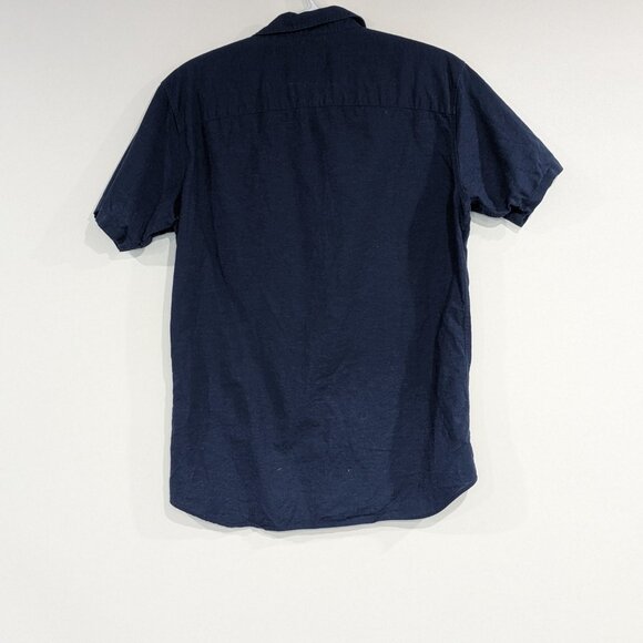 Selected Homme Identity Slim Fit Button Down Shirt Navy Blue Size Small - Picture 2 of 3
